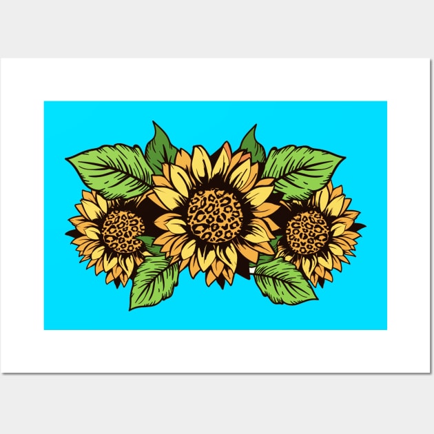 Cute Beautiful Yellow Sunflower Floral Artwork Wall Art by Artistic muss